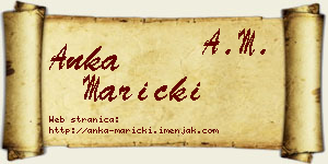 Anka Maricki vizit kartica